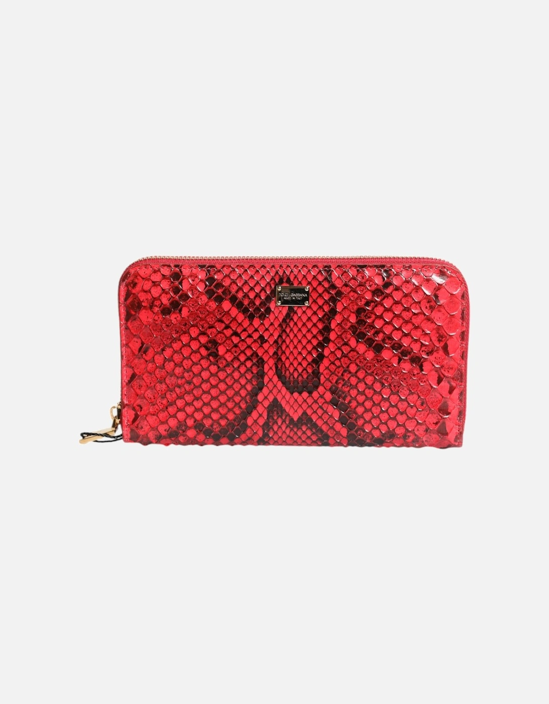 Textured Python Zip-Around Wallet with Logo Plaque Women Wallets, 6 of 5
