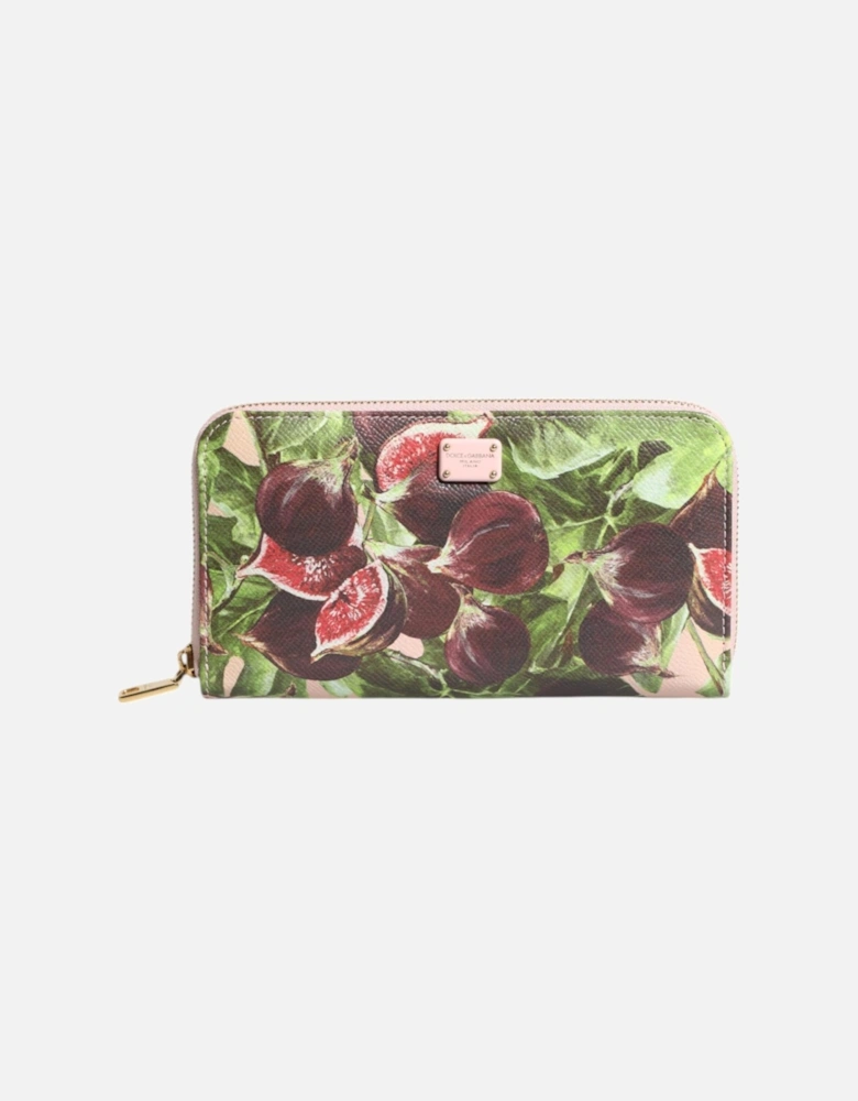 Leather Zip Around Long Wallet with Card Slots Women - Multicolor