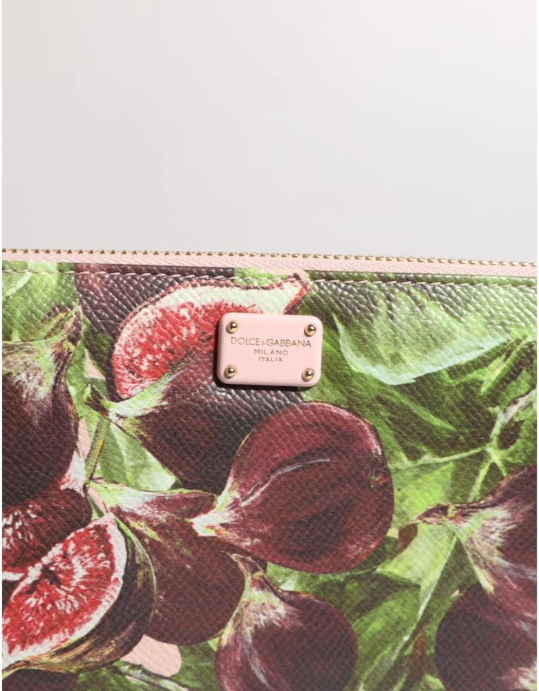 Leather Zip Around Long Wallet with Card Slots Women - Multicolor