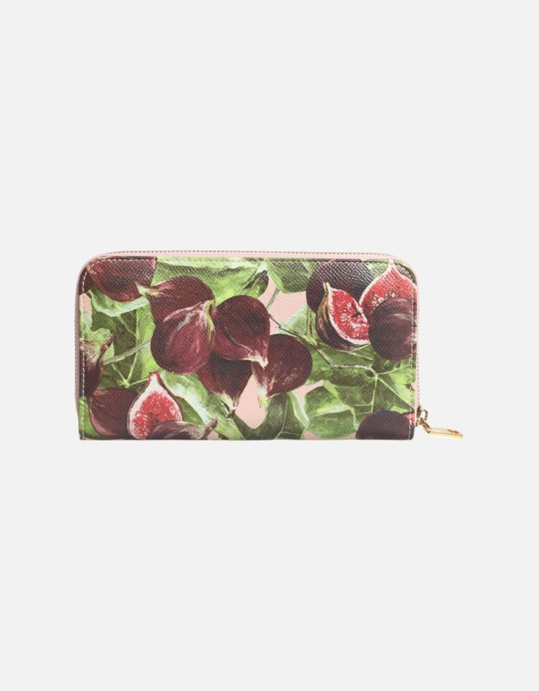 Leather Zip Around Long Wallet with Card Slots Women - Multicolor