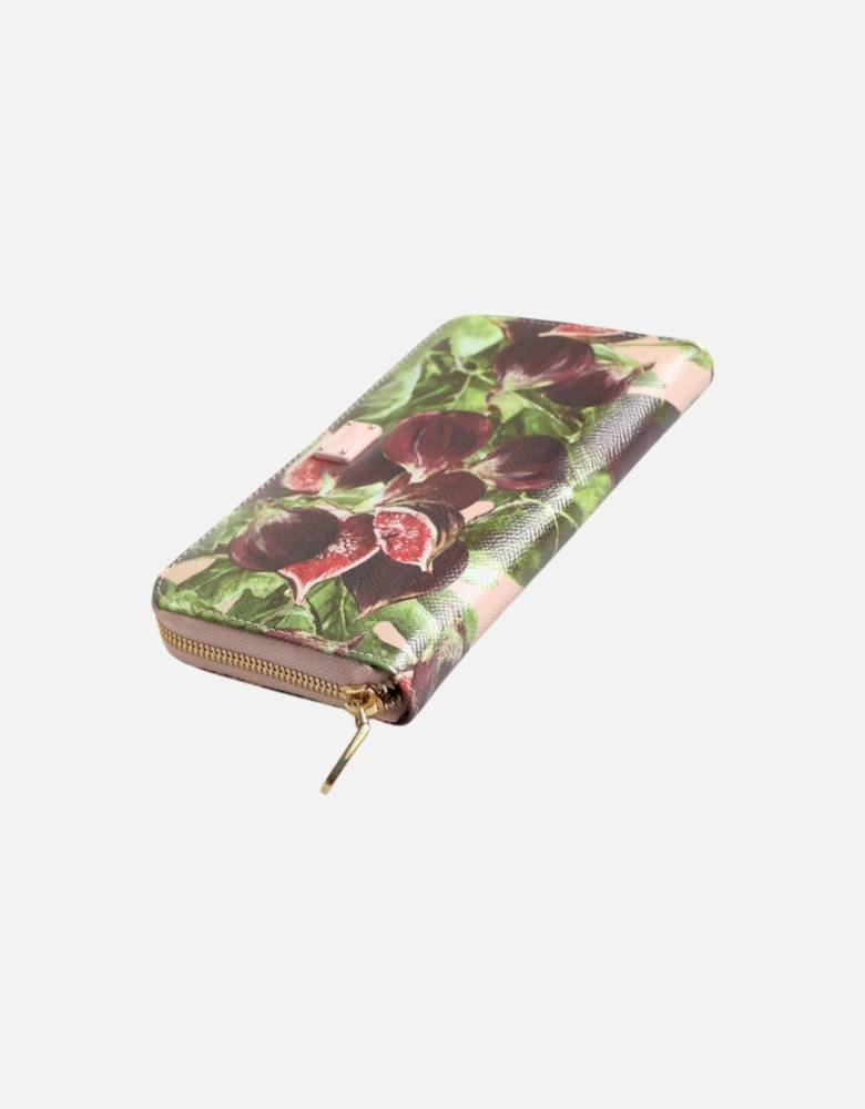 Leather Zip Around Long Wallet with Card Slots Women - Multicolor