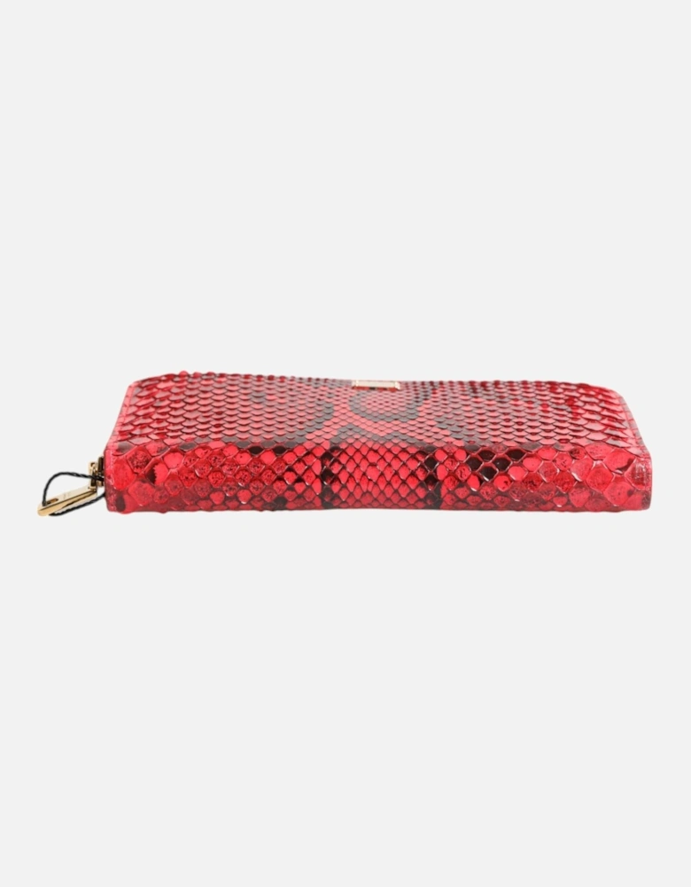Textured Python Zip-Around Wallet with Logo Plaque Women Wallets