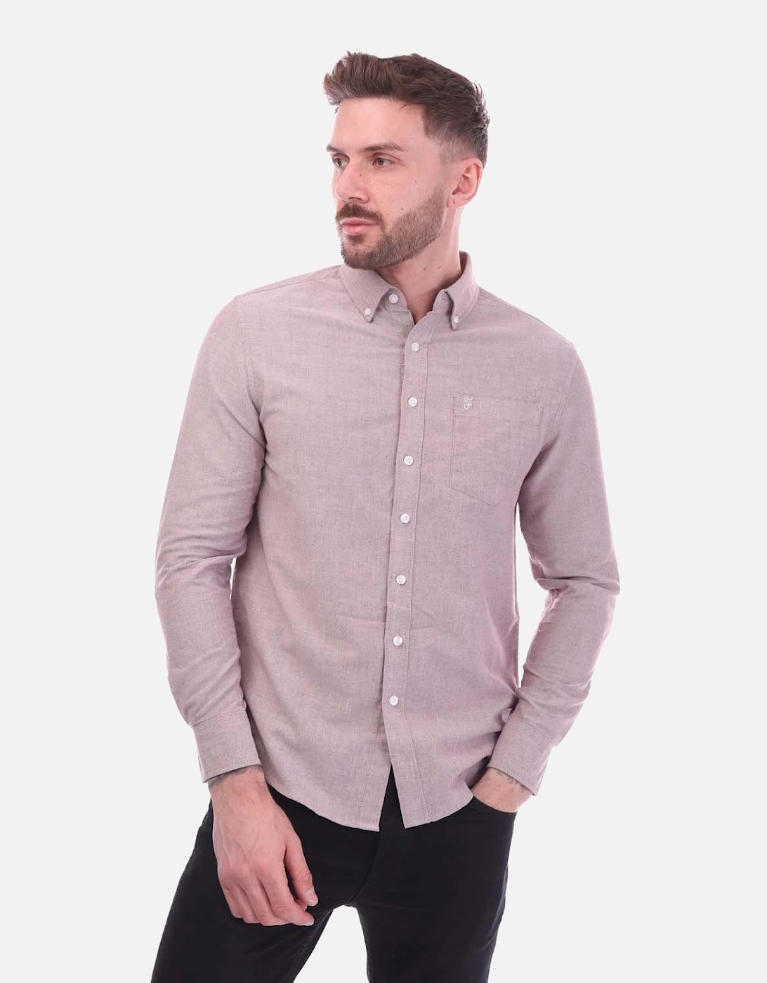 Farah Men's Red Drayton Oxford Modern Shirt - - : Regular/36 S