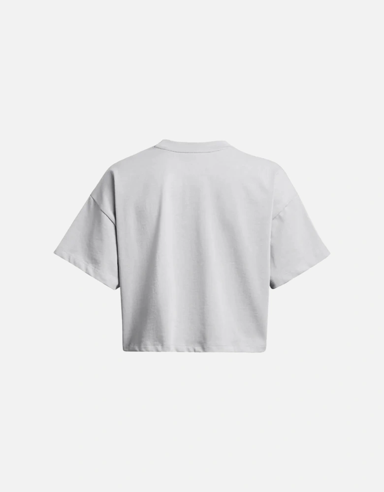 Womens/Ladies Wordmark Heavyweight Crop T-Shirt