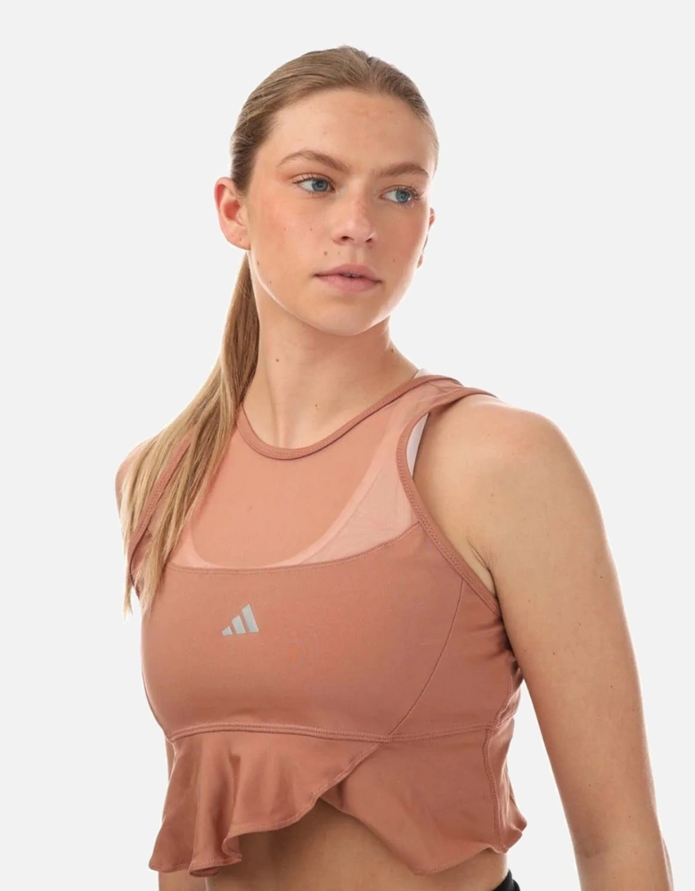 Womens/Ladies Collective Power Aeroready Frill Crop Top