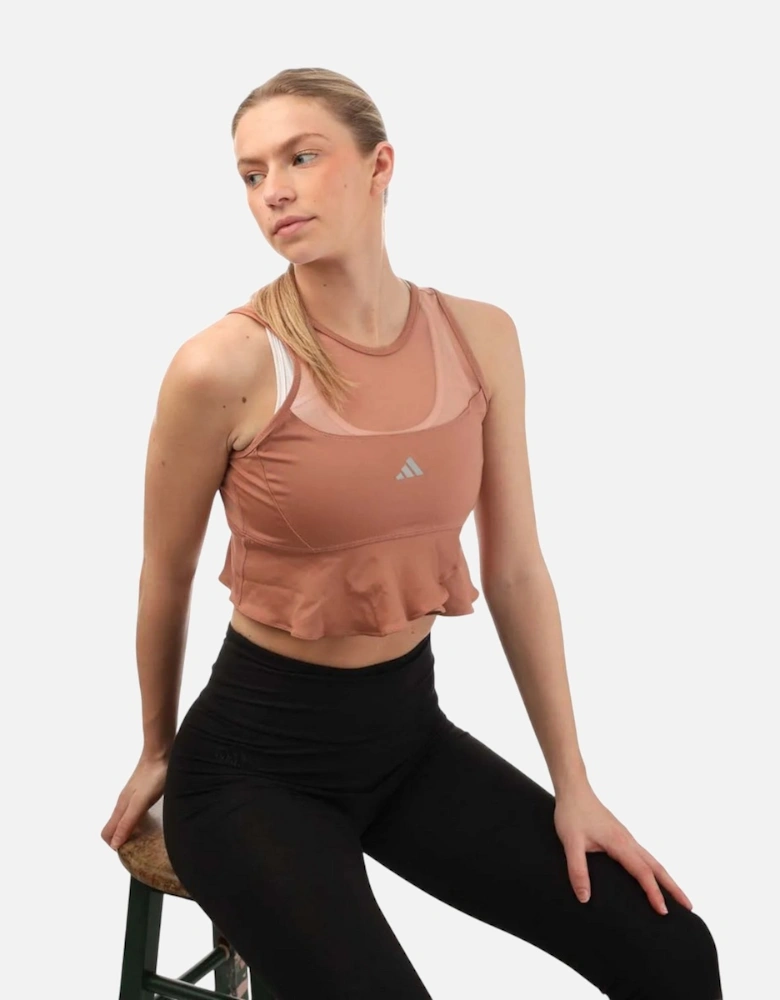 Womens/Ladies Collective Power Aeroready Frill Crop Top