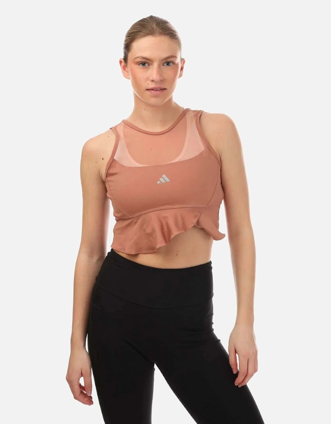 Womens/Ladies Collective Power Aeroready Frill Crop Top