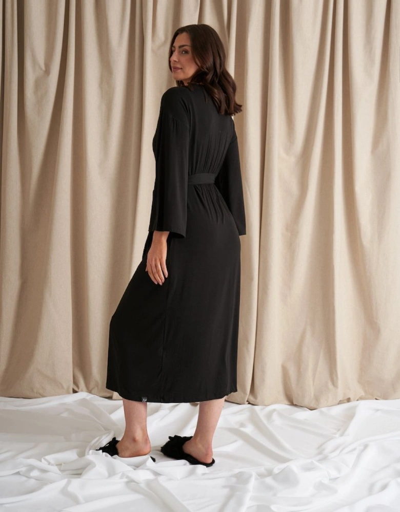 Bamboo Frill Kimono in Black