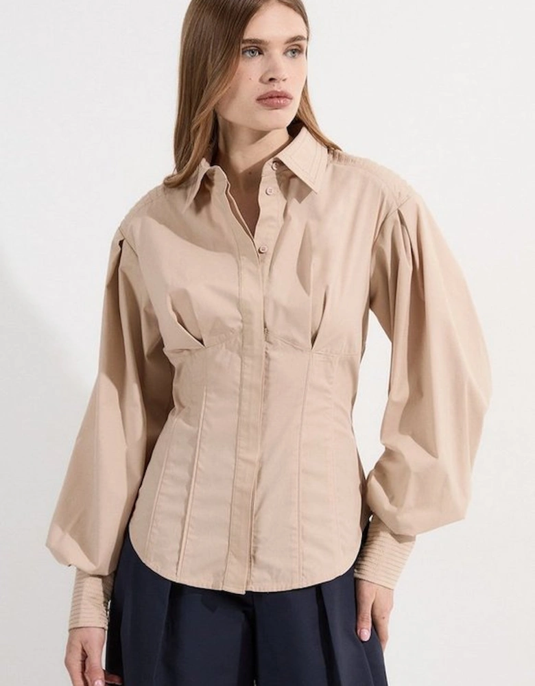 Archive Collection - Petite Cotton Poplin Balloon Sleeve Shirt