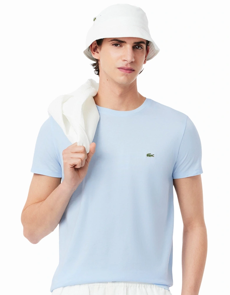 Cotton Pima Crew Neck T-Shirt Light Blue