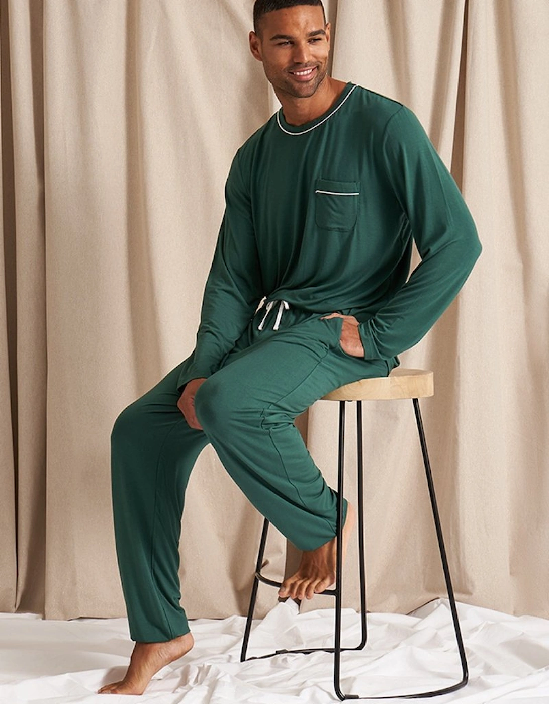 Bamboo Pyjama Set in Green, 4 of 3