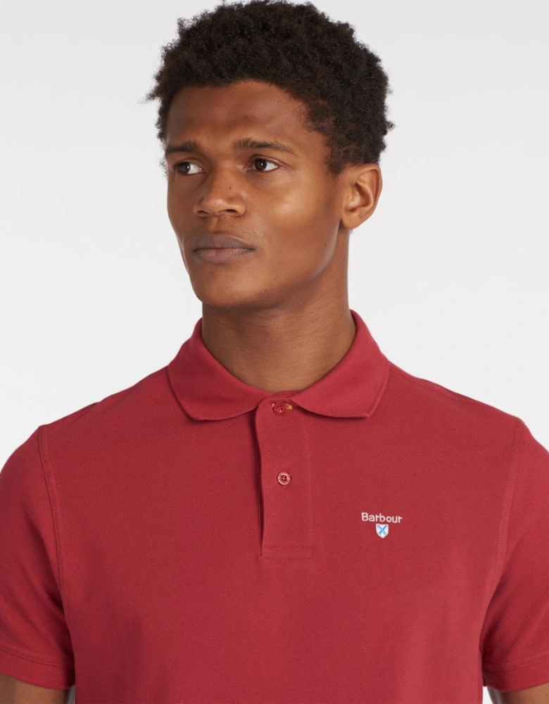 Mens Sports Polo Shirt biking red