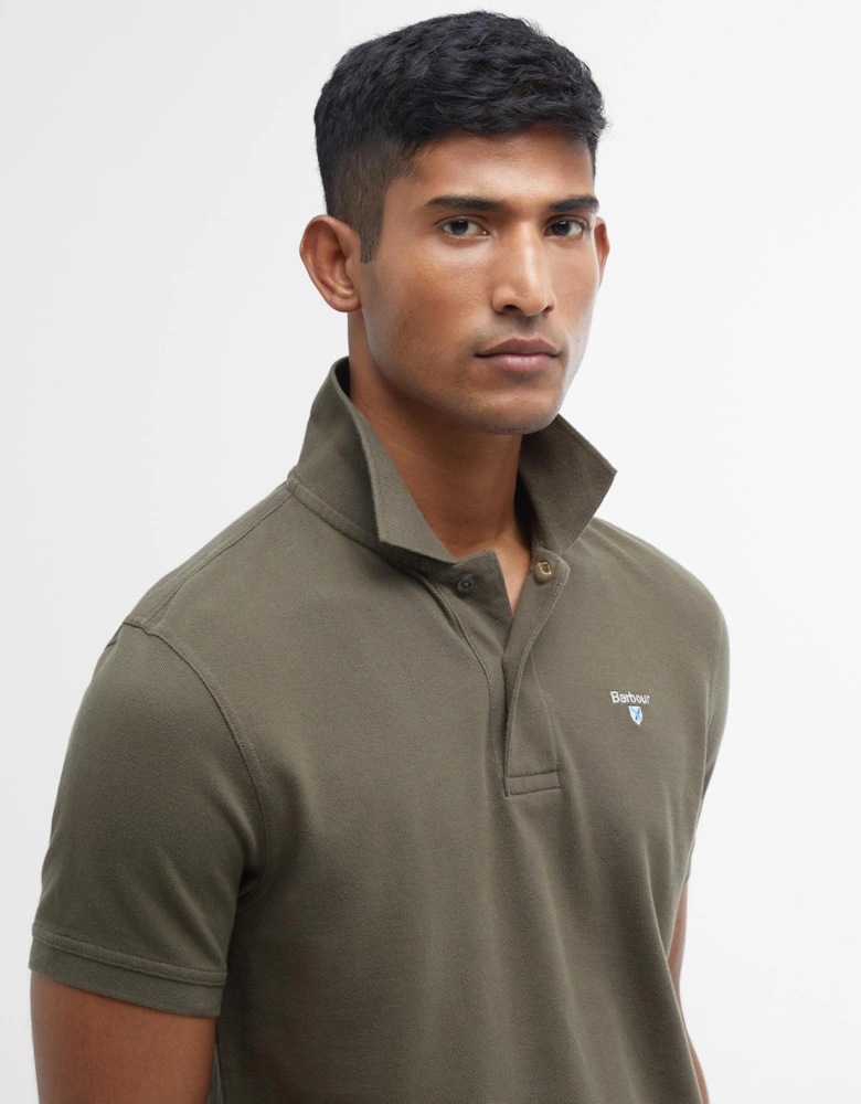 Mens Sports Polo Shirt dark olive