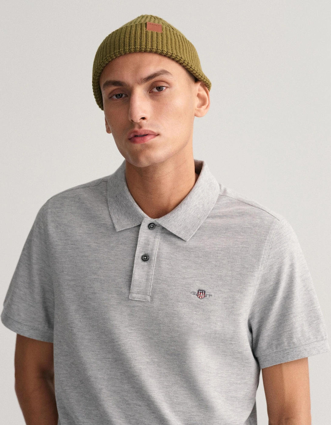 Mens Regular Fit Short Sleeve Shield Logo Pique Polo NOS
