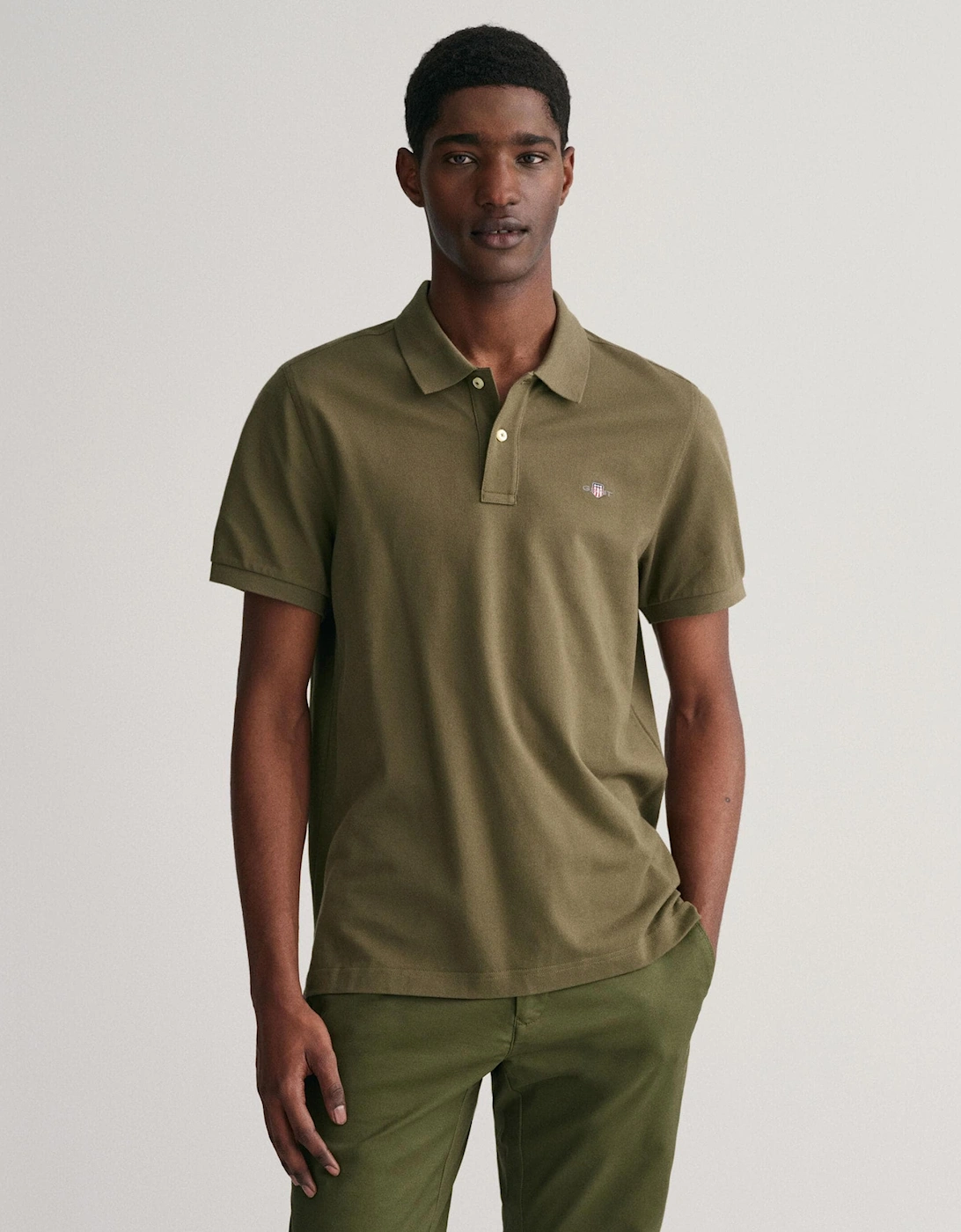 Mens Regular Fit Short Sleeve Shield Logo Pique Polo, 5 of 4