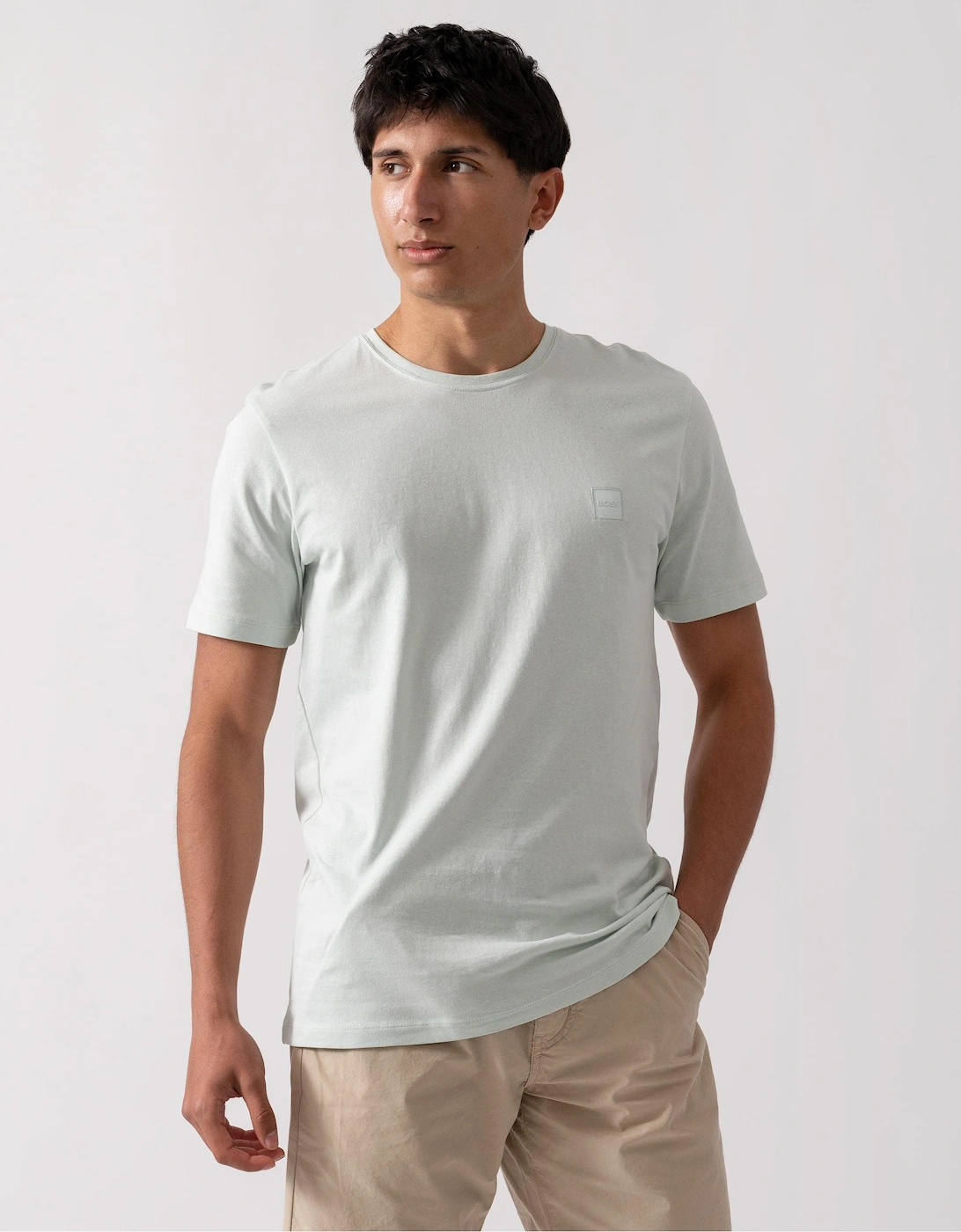 BOSS Orange Tales Mens Cotton-Jersey T-shirt With Logo Patch, 5 of 4