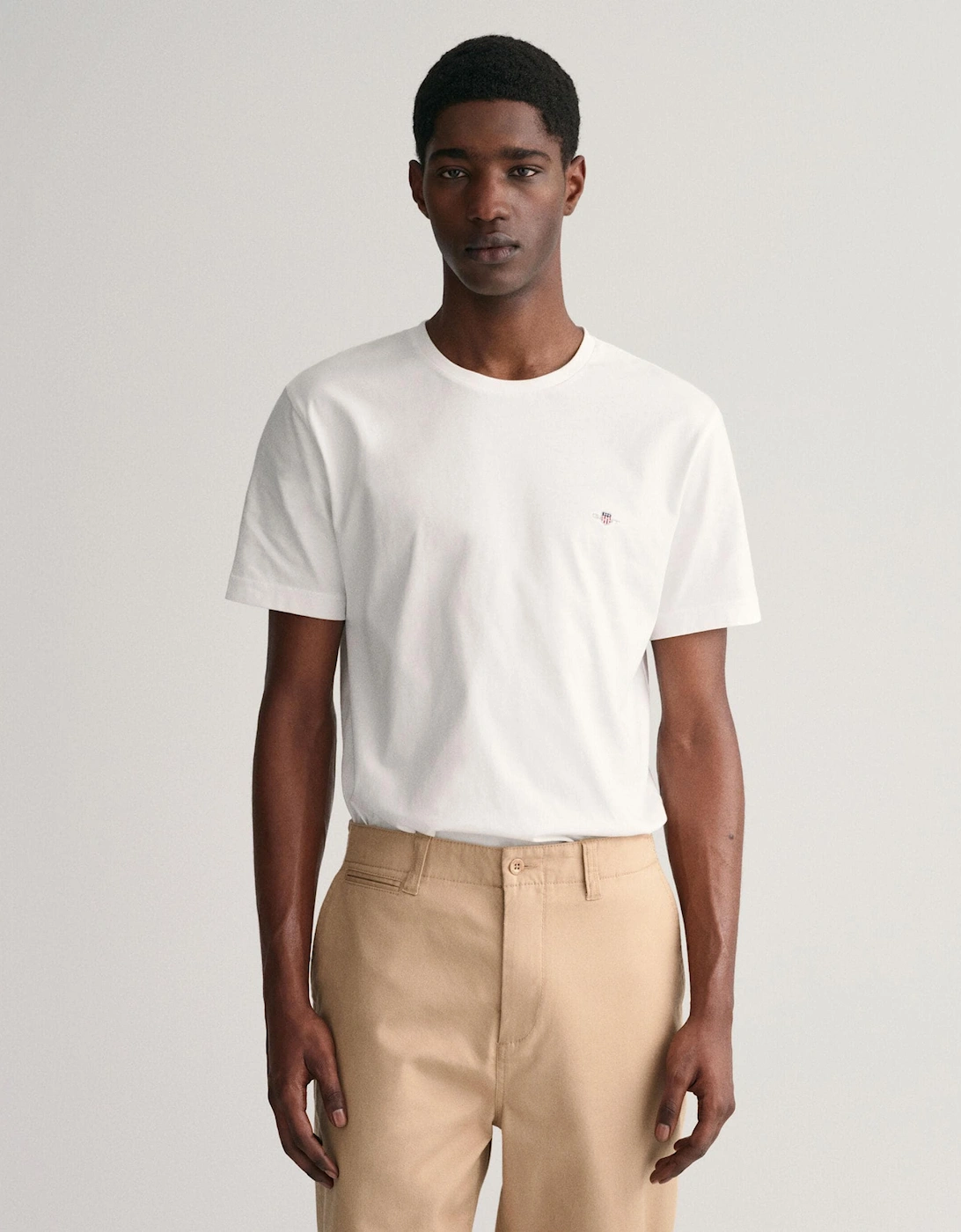 Men's GANT Mens Regular Fit Short Sleeve Shield Logo T-Shirt NOS - 110 White - Size: 50