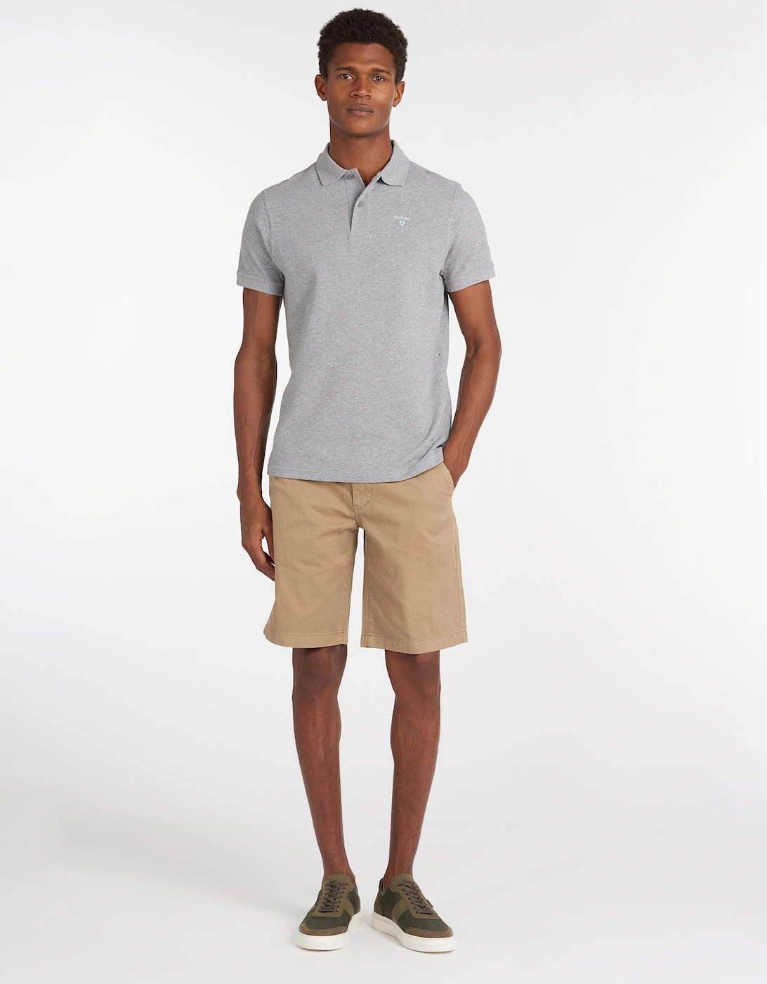 Mens Sports Polo Shirt grey Marl