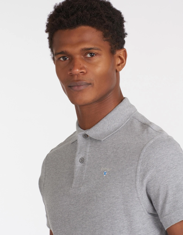 Mens Sports Polo Shirt grey Marl