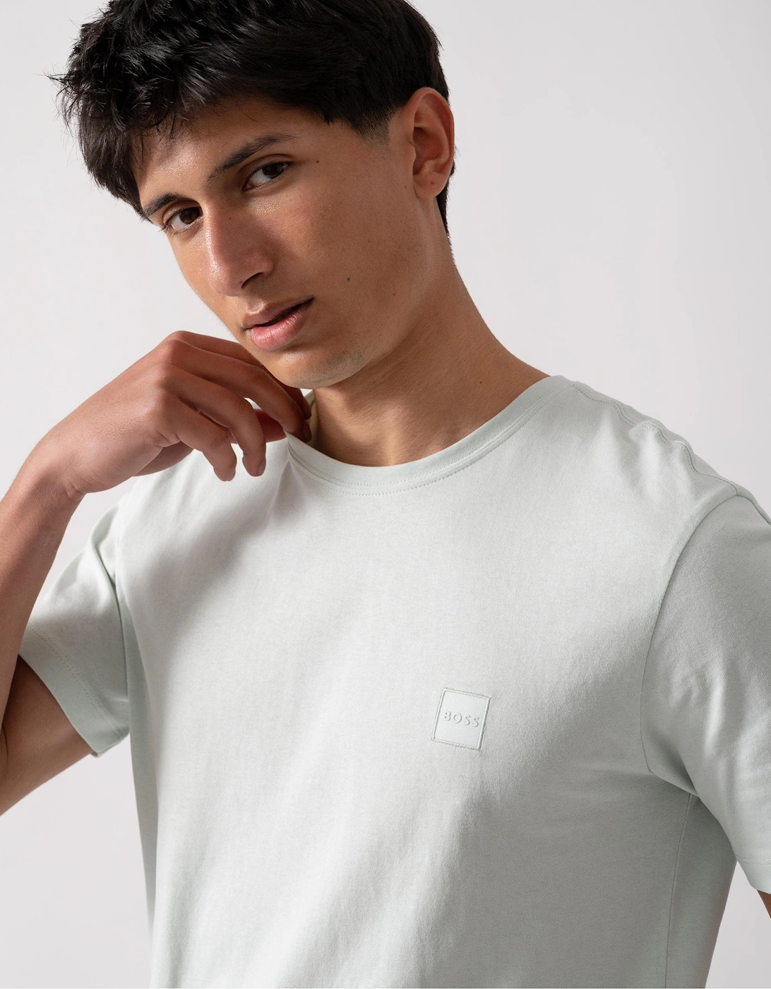 BOSS Orange Tales Mens Cotton-Jersey T-shirt With Logo Patch