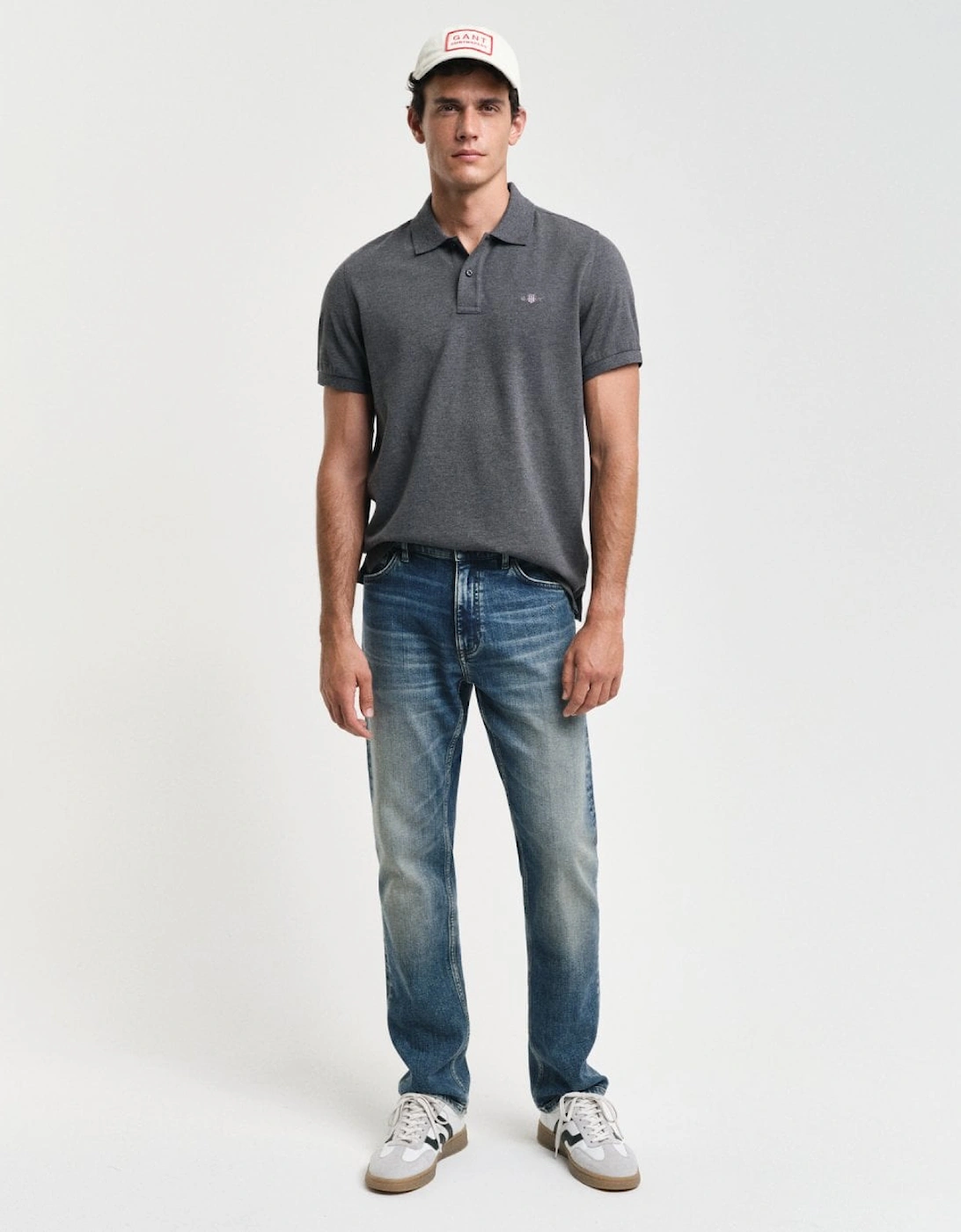 Mens Regular Fit Short Sleeve Shield Logo Pique Polo