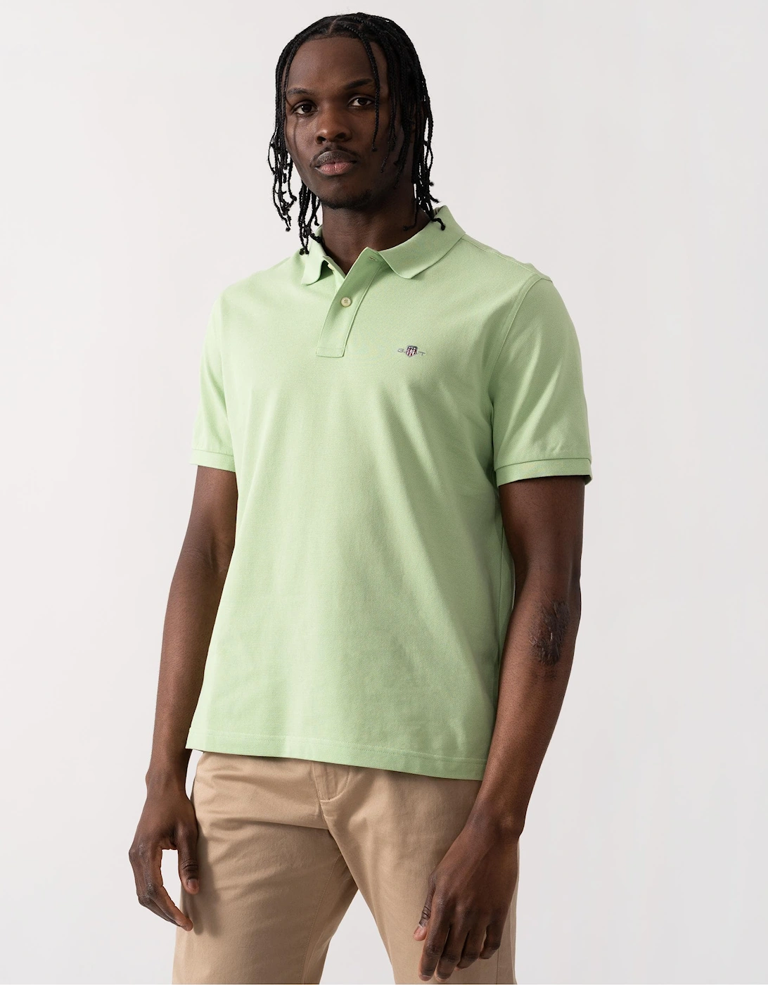 Mens Regular Fit Short Sleeve Shield Logo Pique Polo, 5 of 4