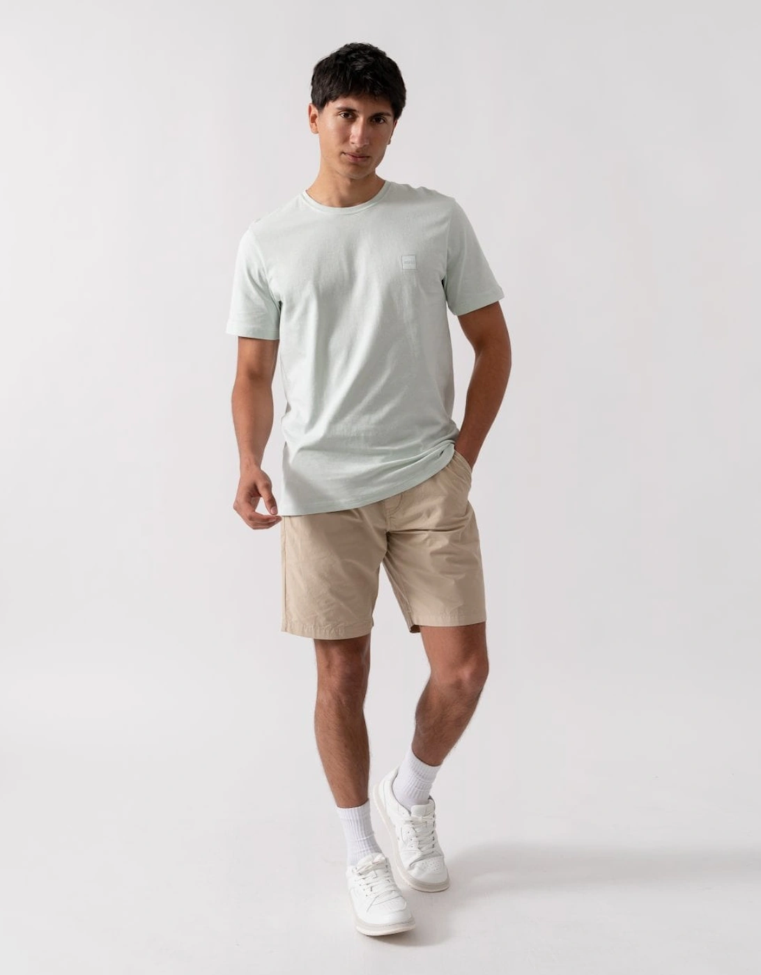 BOSS Orange Tales Mens Cotton-Jersey T-shirt With Logo Patch