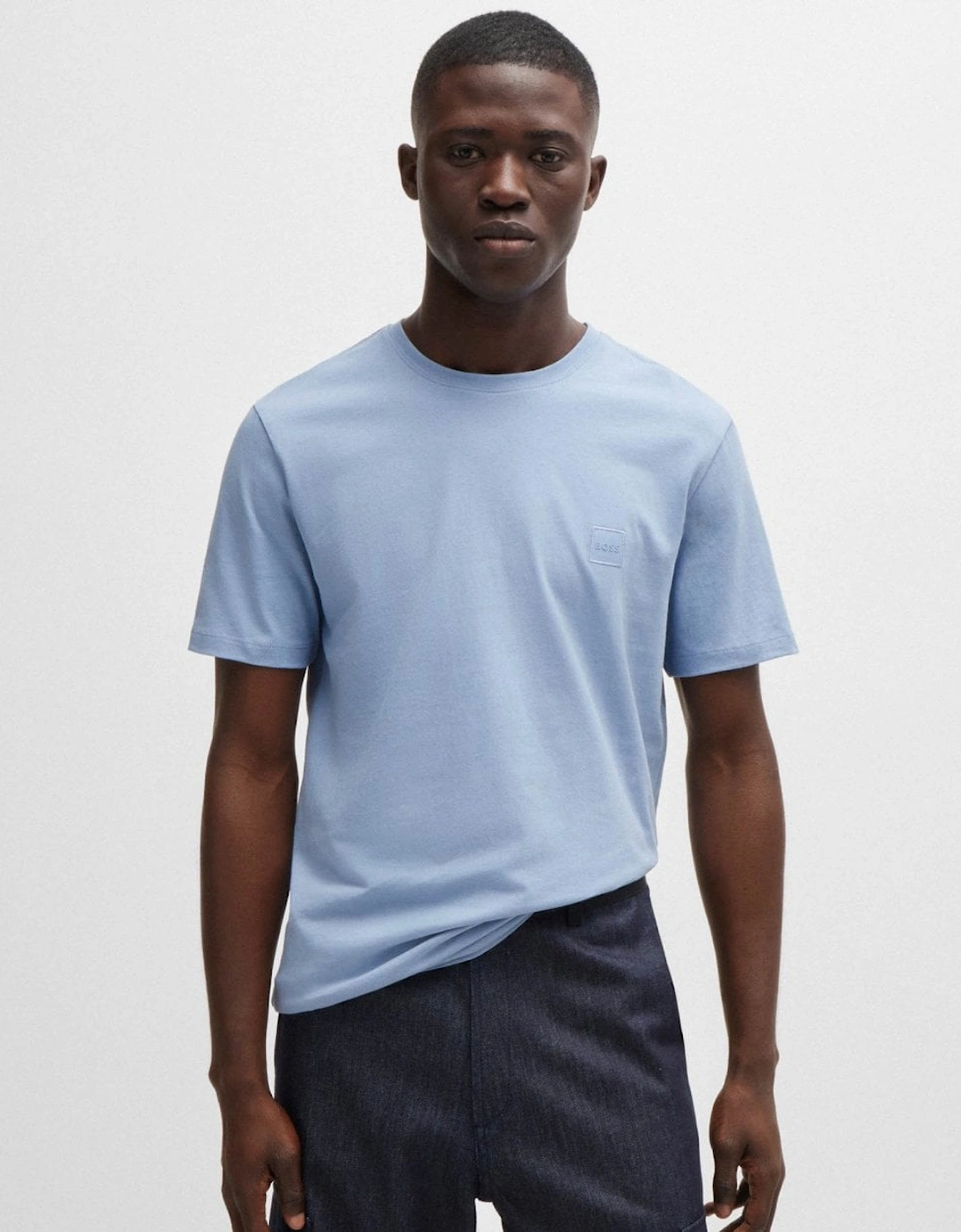BOSS Orange Tales Mens Cotton-Jersey T-shirt With Logo Patch, 5 of 4