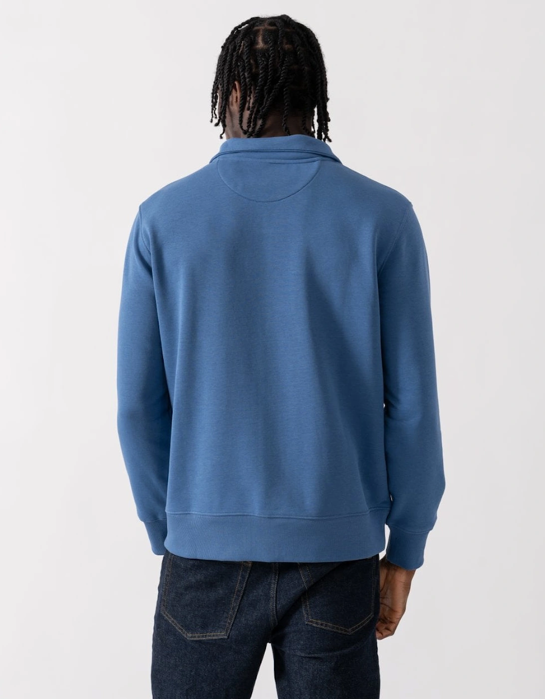 Mens Regular Fit Shield Logo Half Zip Sweatshirt - 442 Vintage Blue