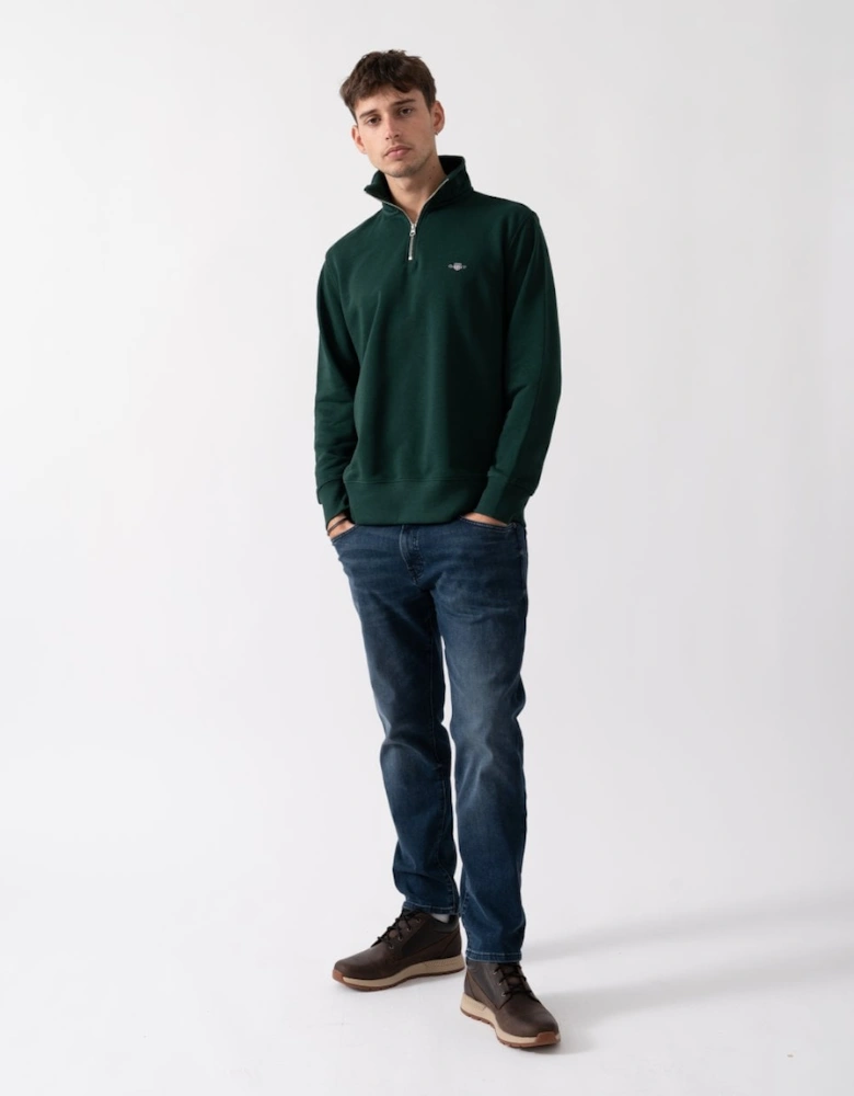 Mens Regular Fit Shield Logo Half Zip Sweatshirt