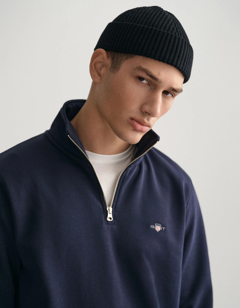 Mens Regular Fit Shield Logo Half Zip Sweatshirt NOS