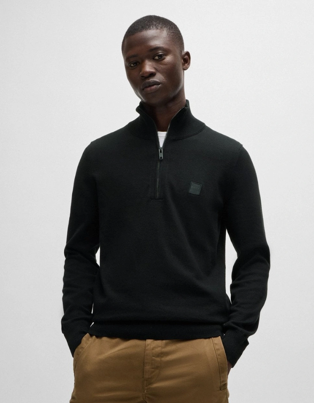 Boss Men's BOSS Orange Kanobix S Mens 1/4 Zip Jumper - Black 001