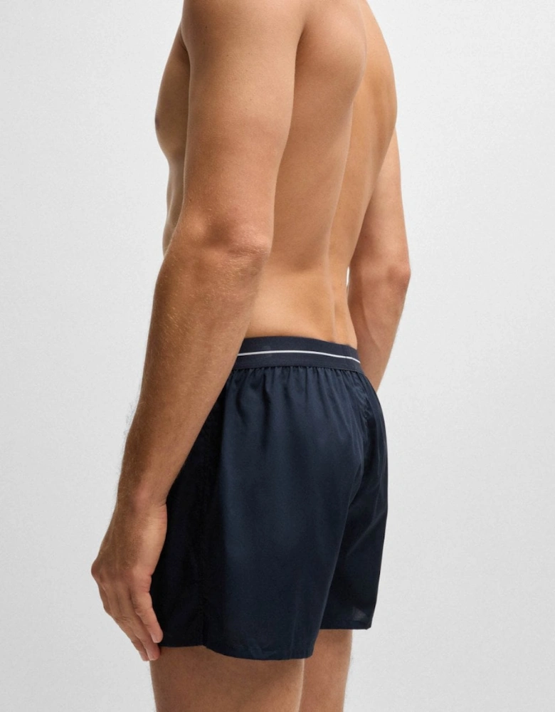 BOSS Orange Boxer 2-Pack Mens Cotton Pyjama Shorts with Logo Waistbands
