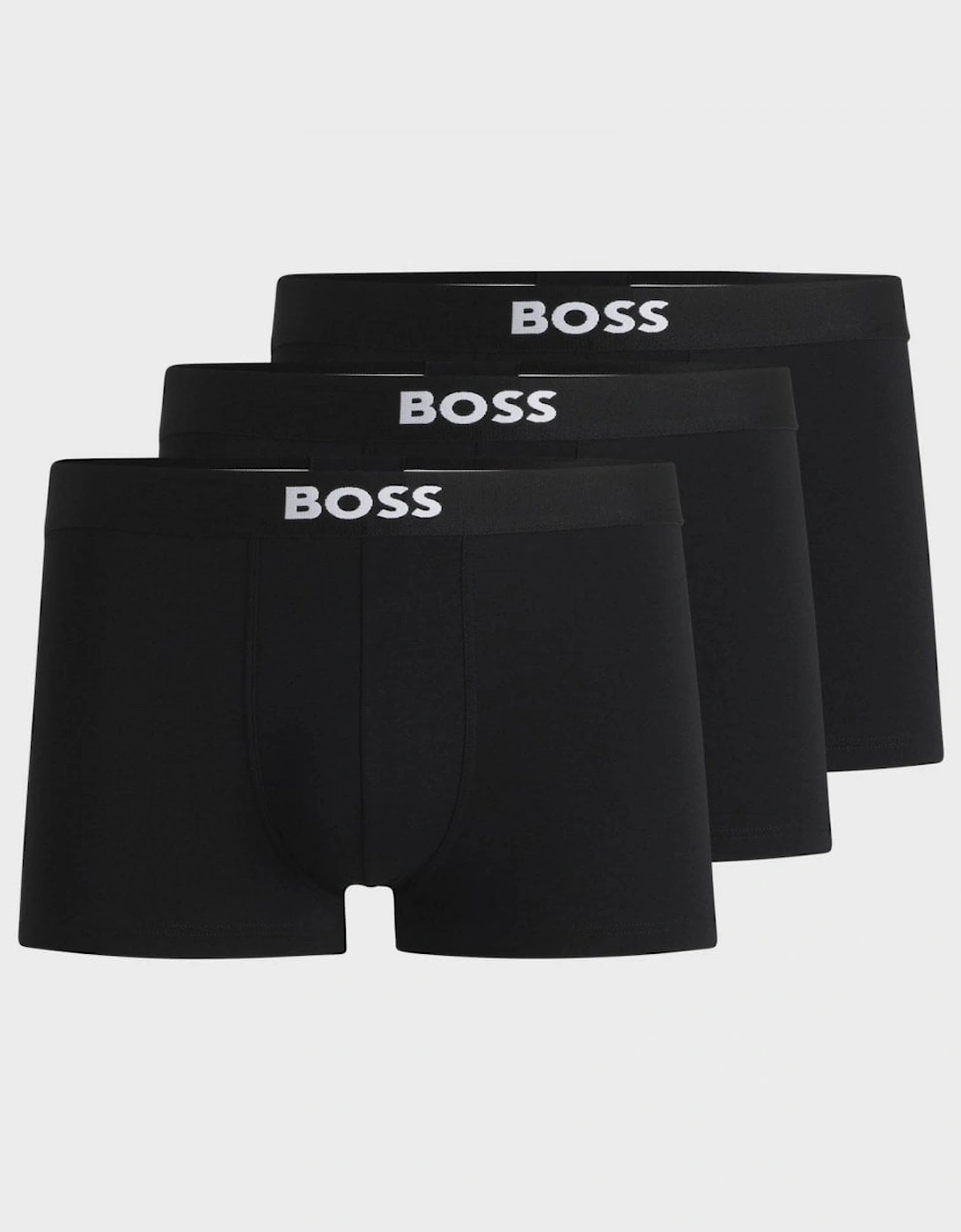 Hugo Boss Men's Boss Orange 3-Pack Mens Stretch-Cotton Trunks With Logo Waistbands - Black 001 - Size, 33/32/32