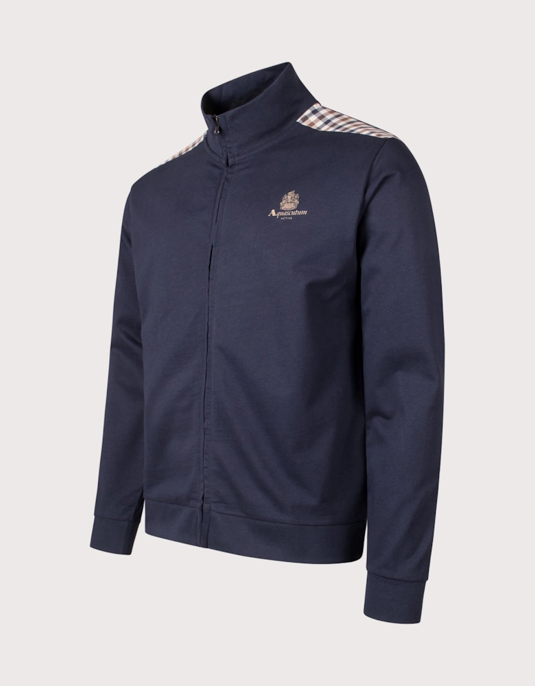 Full Zip Mockneck Club Check Detail Track Top