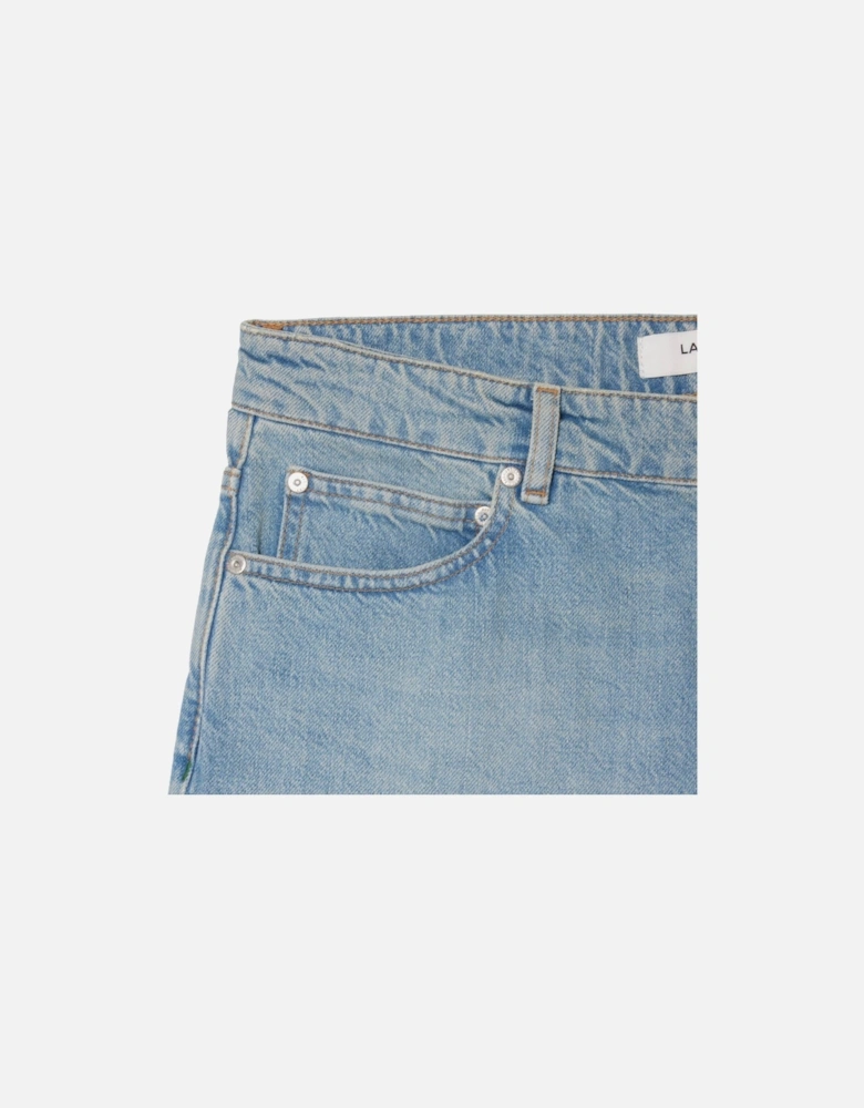Straight Fit Denim Bermuda Shorts Blue