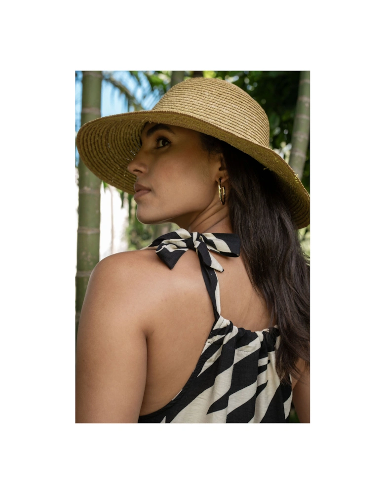 Mono Zebra Print Tie Shoulder Maxi Dress
