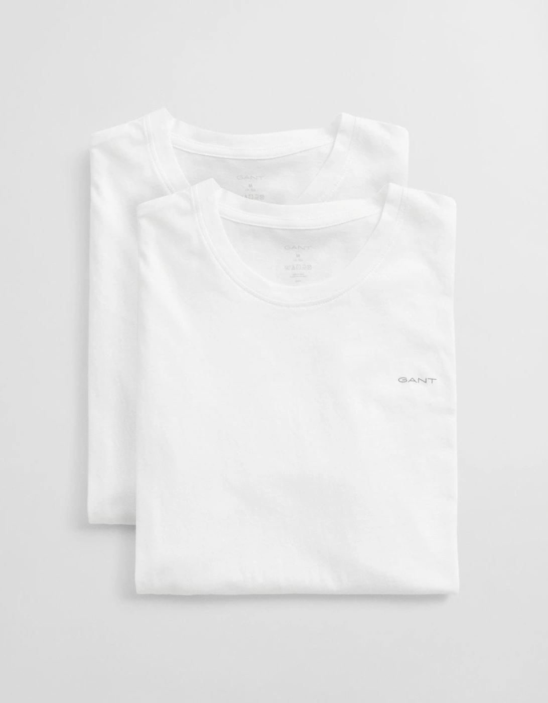 Gant Men's White 2-Pack Crew Neck T-Shirts - 110 - Size 38