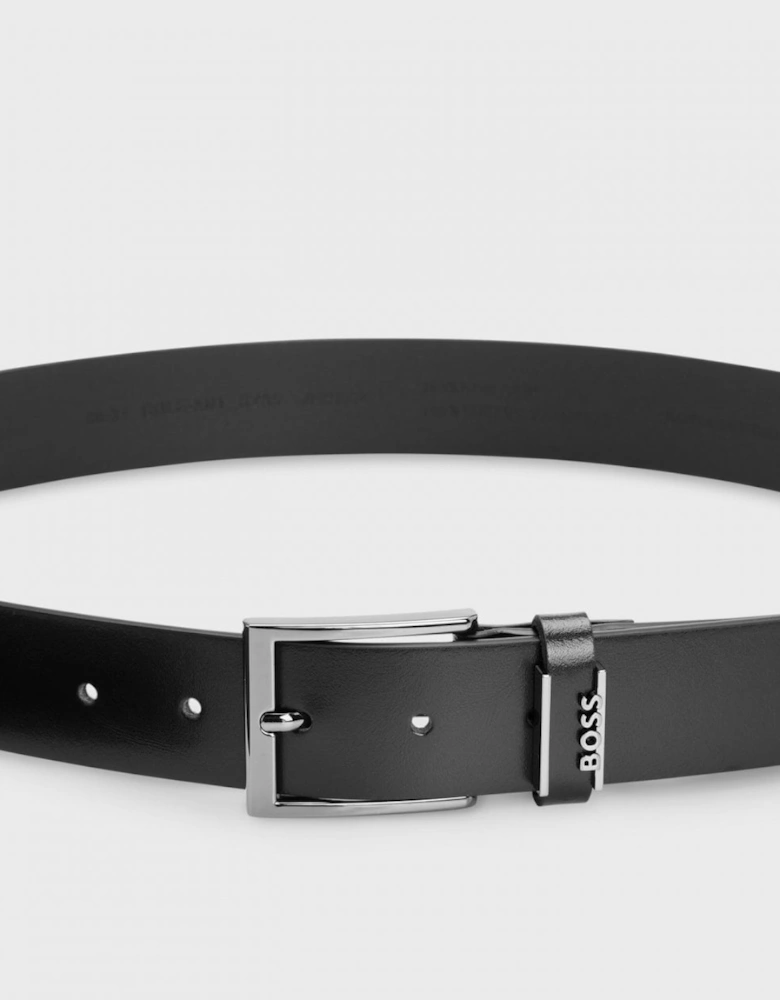 BOSS Orange Cole-Ant Mens Italian-Leather Belt with Logo Keeper