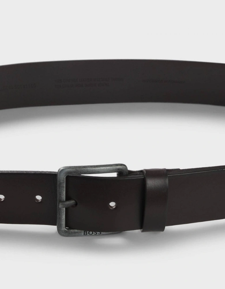 BOSS Orange Jeeko Mens Leather Belt with Logo Buckle NOS