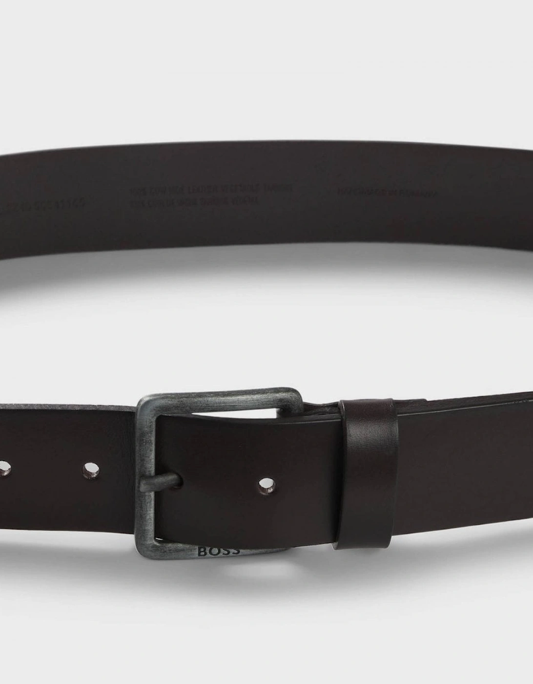 BOSS Orange Jeeko Mens Leather Belt with Logo Buckle NOS