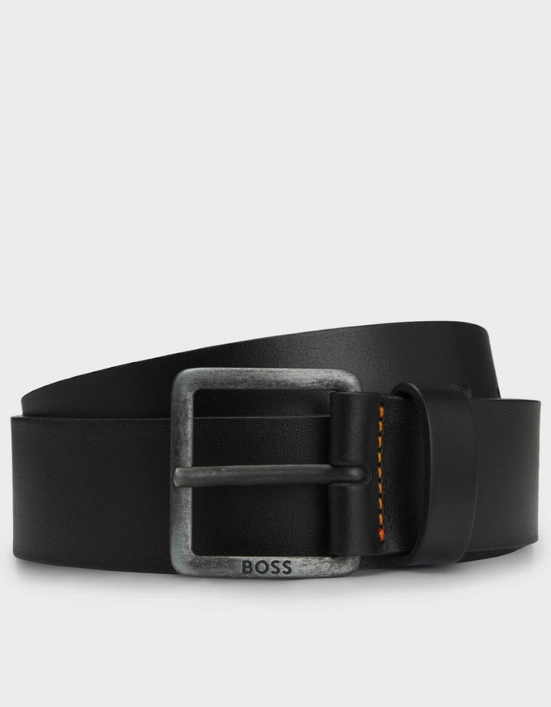 Hugo Boss Men's Boss Orange Jeeko Mens Leather Belt With Logo Buckle Nos - Black 001 - Size, W38