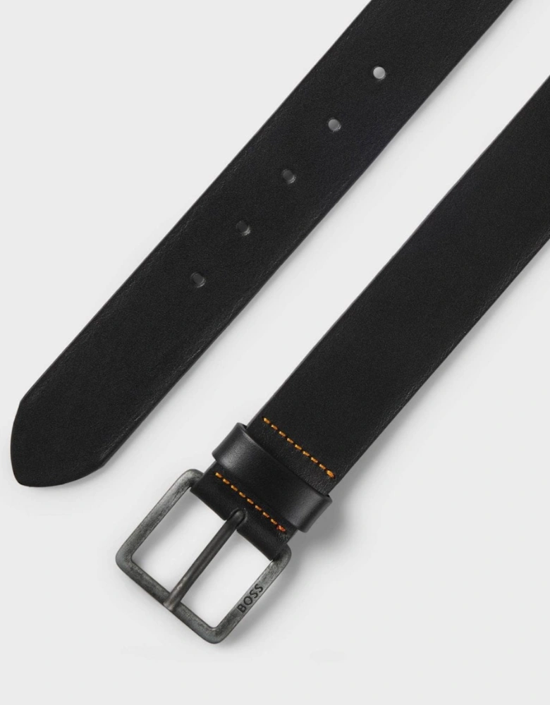 BOSS Orange Jeeko Mens Leather Belt with Logo Buckle NOS