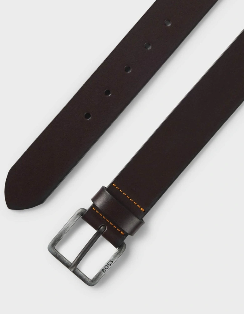 BOSS Orange Jeeko Mens Leather Belt with Logo Buckle NOS