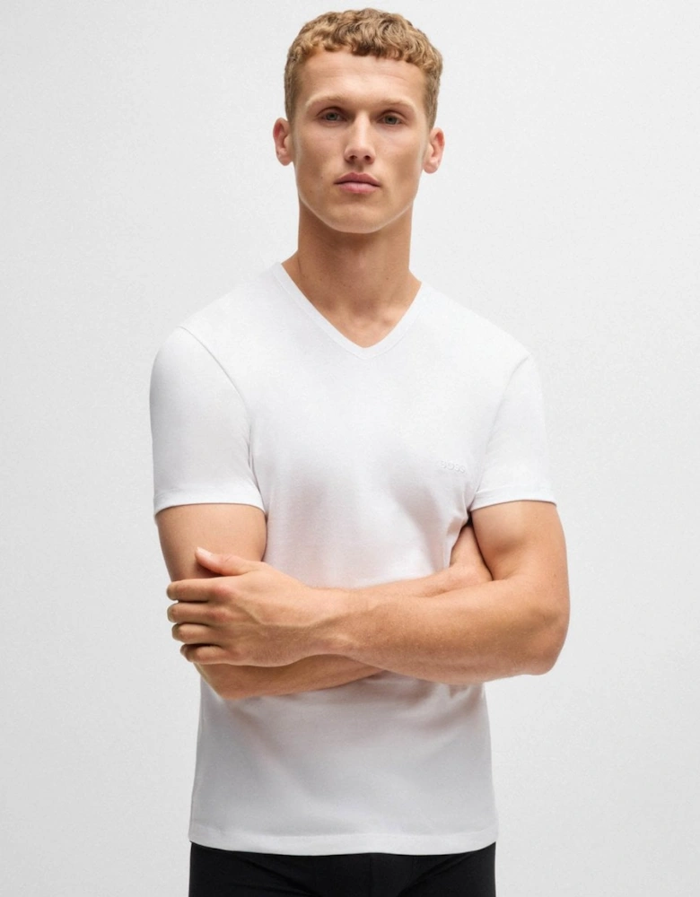 BOSS Orange 3-Pack Mens V-Neck Underwear T-Shirts in Cotton Jersey