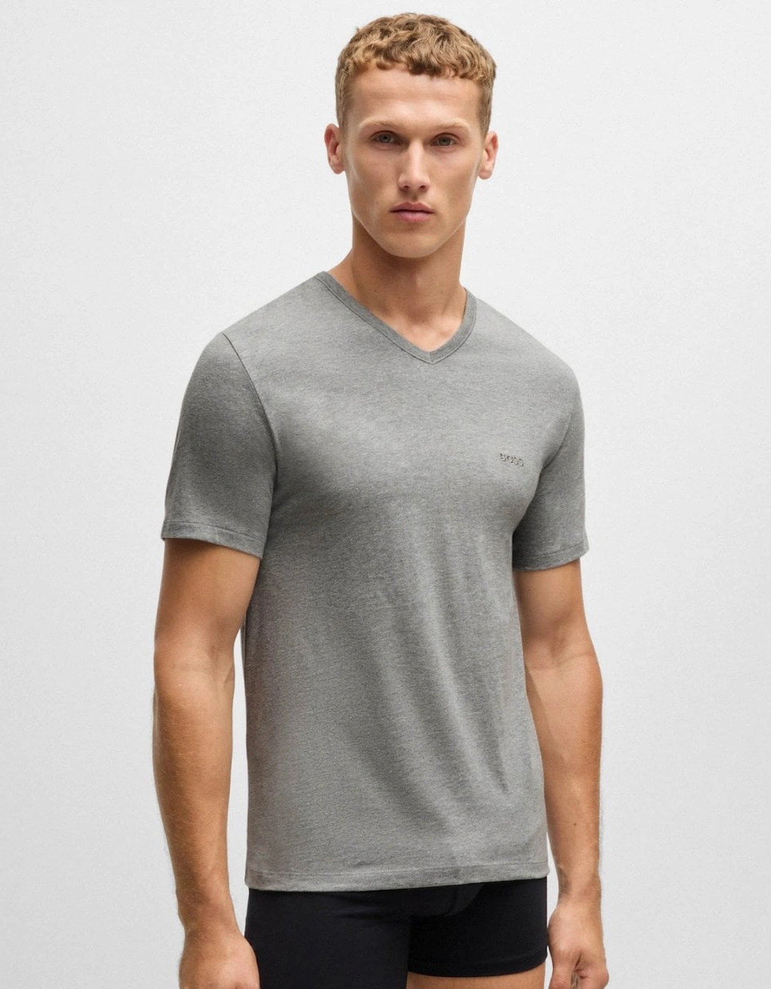 BOSS Orange 3-Pack Mens V-Neck Underwear T-Shirts in Cotton Jersey