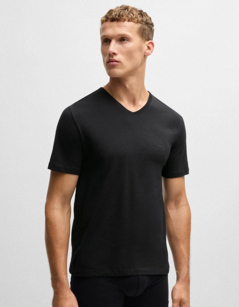 BOSS Orange 3-Pack Mens V-Neck Underwear T-Shirts in Cotton Jersey