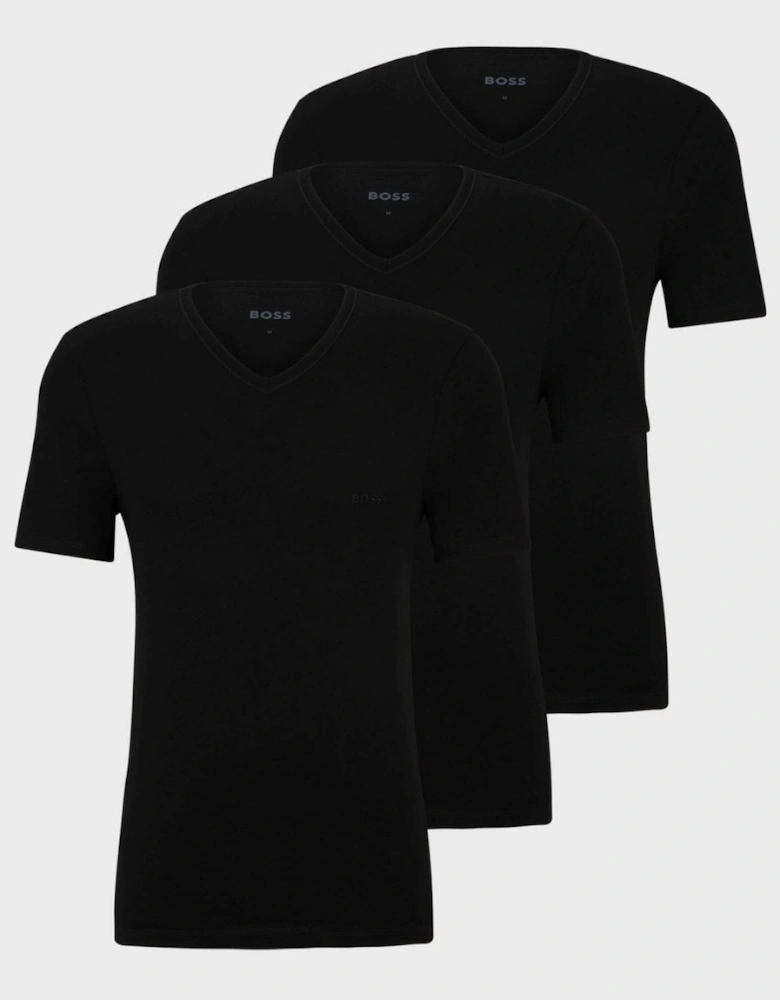 BOSS Orange 3-Pack Mens V-Neck Underwear T-Shirts in Cotton Jersey