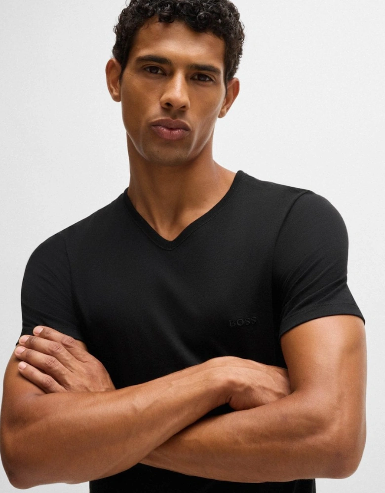 BOSS Orange 3-Pack Mens V-Neck Underwear T-Shirts in Cotton Jersey