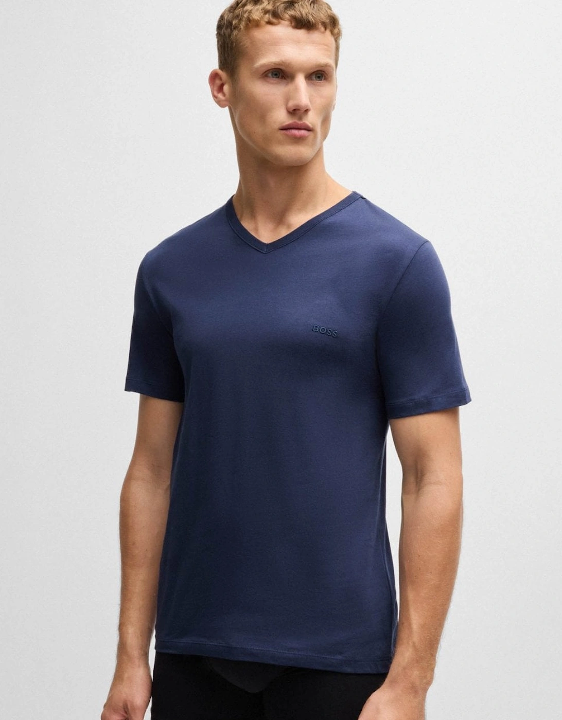 BOSS Orange 3-Pack Mens V-Neck Underwear T-Shirts in Cotton Jersey